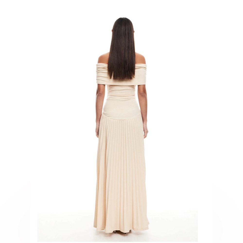 Lioness Off-Shoulder Maxi Dress in Cream - Picture 2 of 8